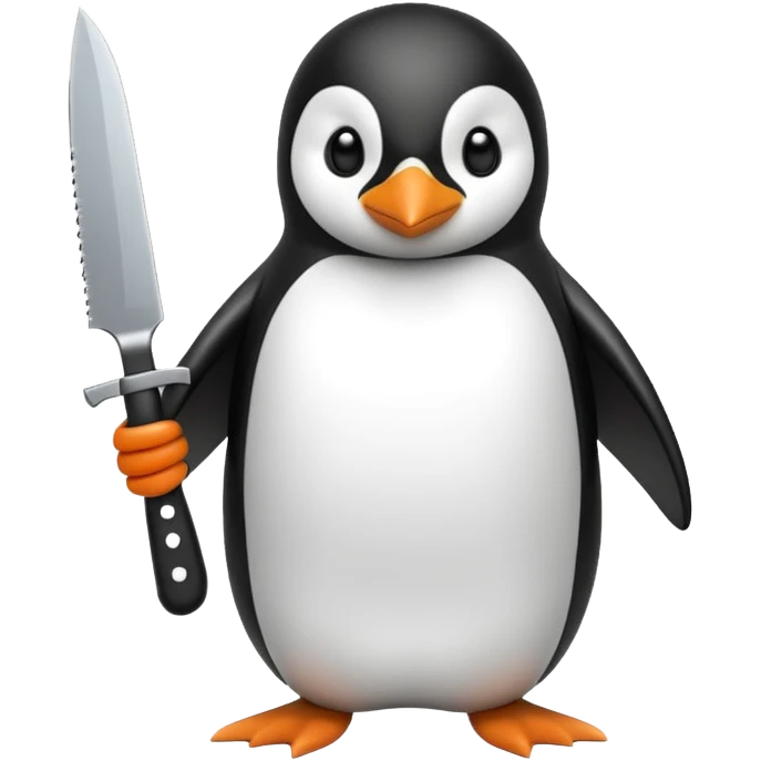 pingüino con un cuchillo emoji