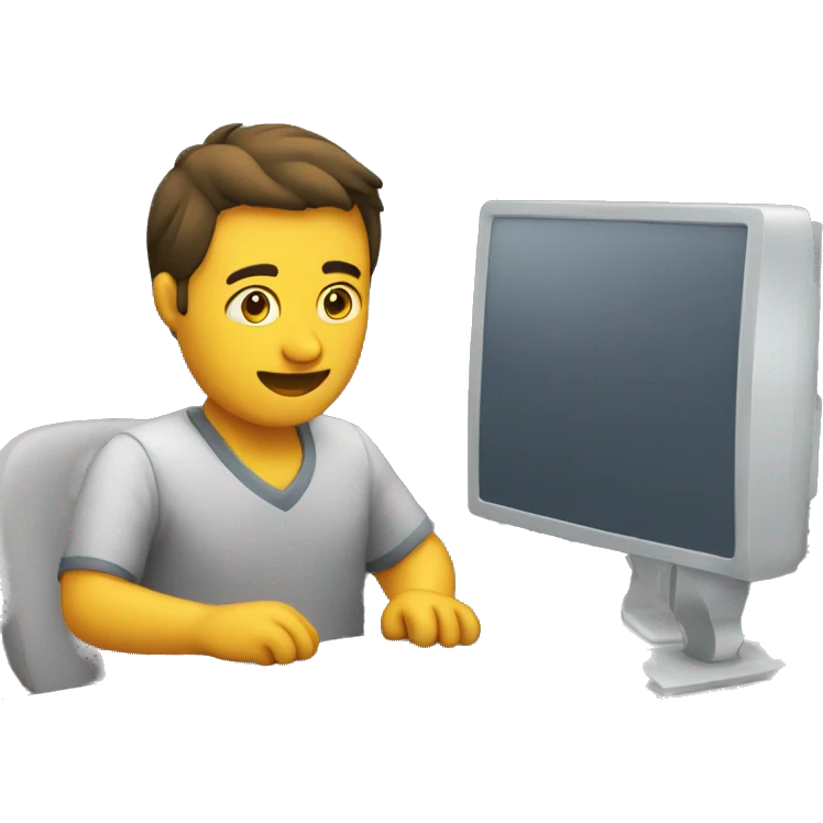 Working on the computer facing in front emoji