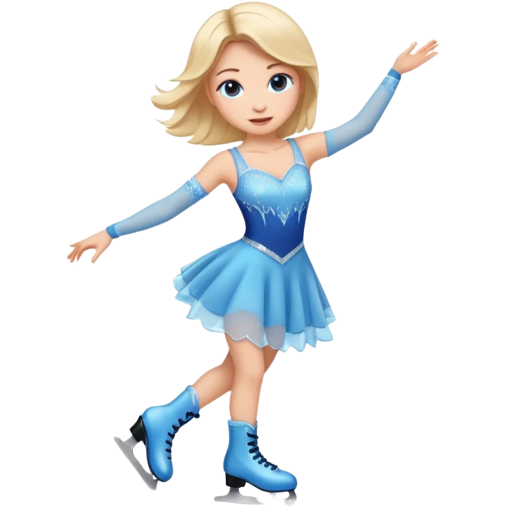 buz pıstının ustunde kayan,yarısma ıcın elbıse gıymıs ve artıstık hareketler yapan kadın emojısı  emoji