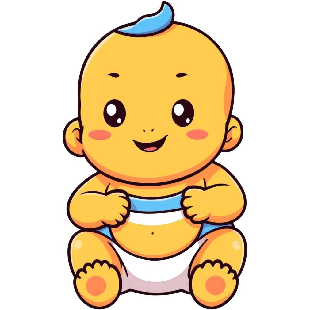 Adorable black baby with chubby face, bright eyes, intelligent look, smiling happily emoji