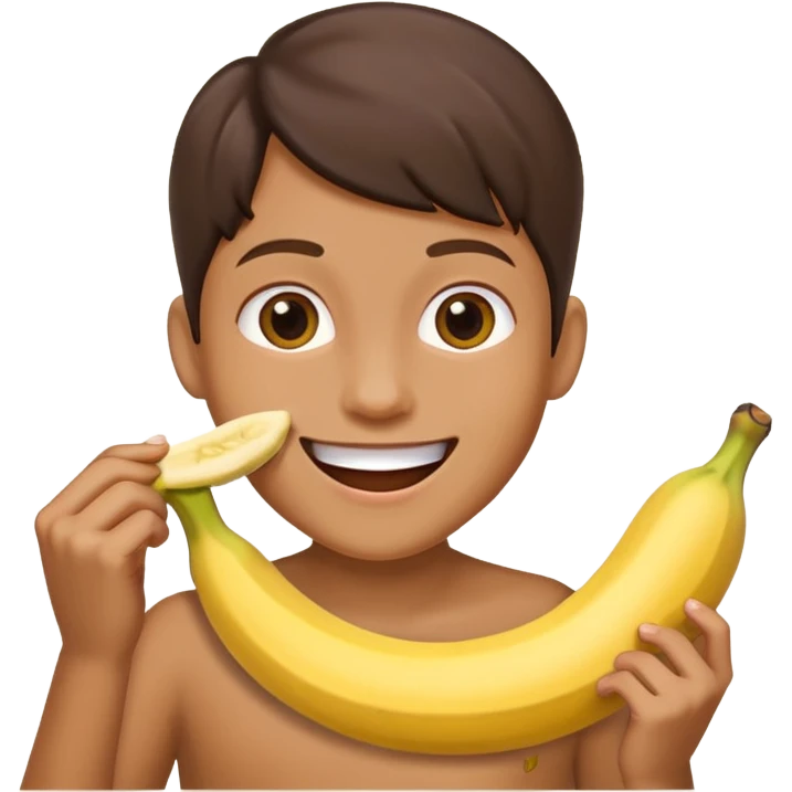Eating a banana emoji