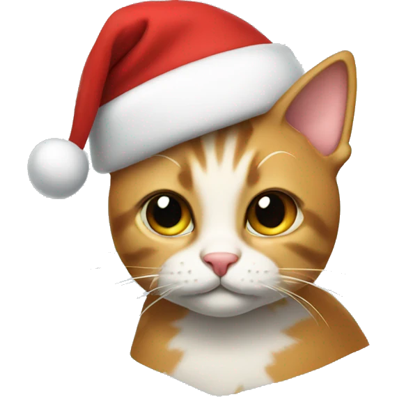 Cat wearing Santa hat emoji