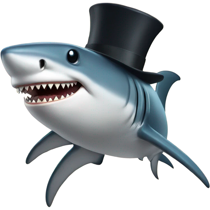 shark with tophat emoji