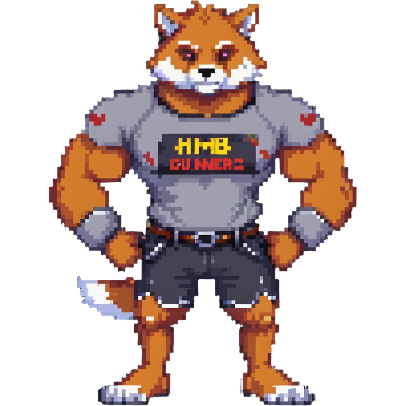 muscular furry character wearing a t-shirt that says 'Himbo Gunners' emoji