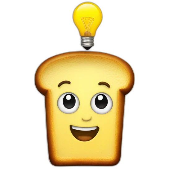 toast with a lightbulb above head emoji