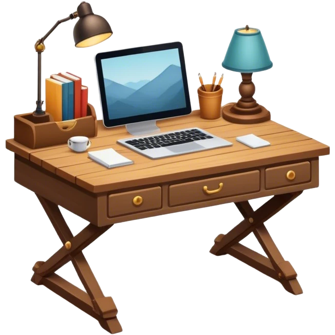 cozy aesthetic writer's desk emoji