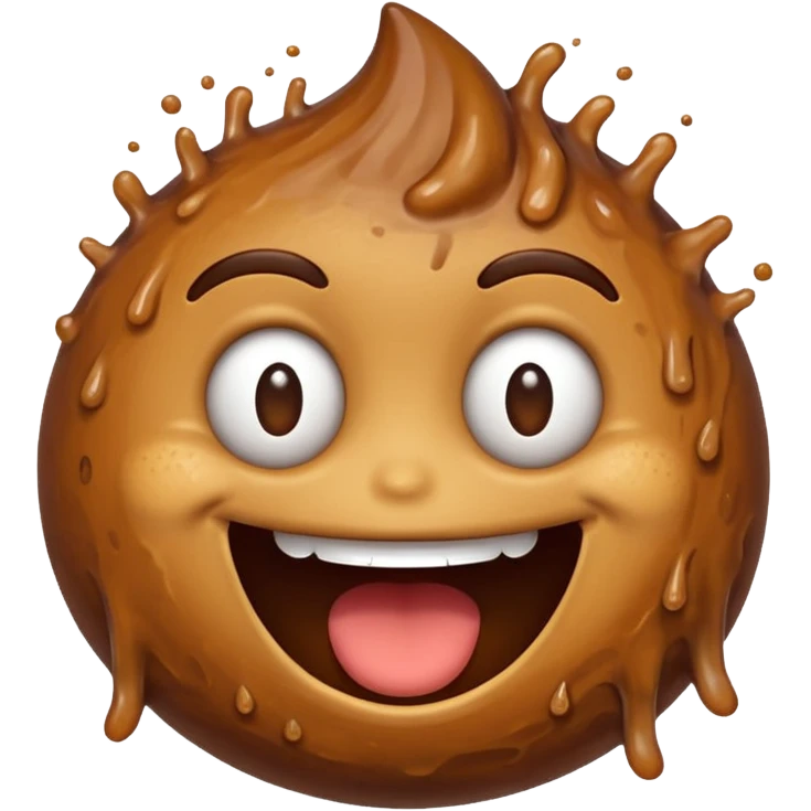 Diarrhea splash with a funky face emoji