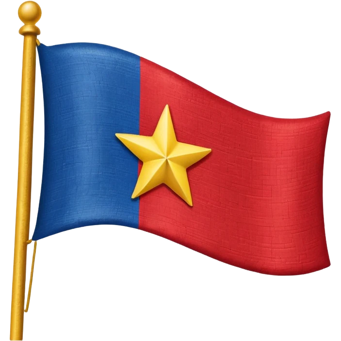 Make an emoji of a flag that is red blue red it’s a  yellow star in the middle no stick  emoji