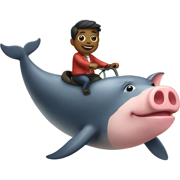 Pig riding a whale emoji
