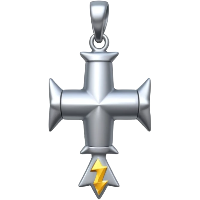 silver thunder shape charm emoji