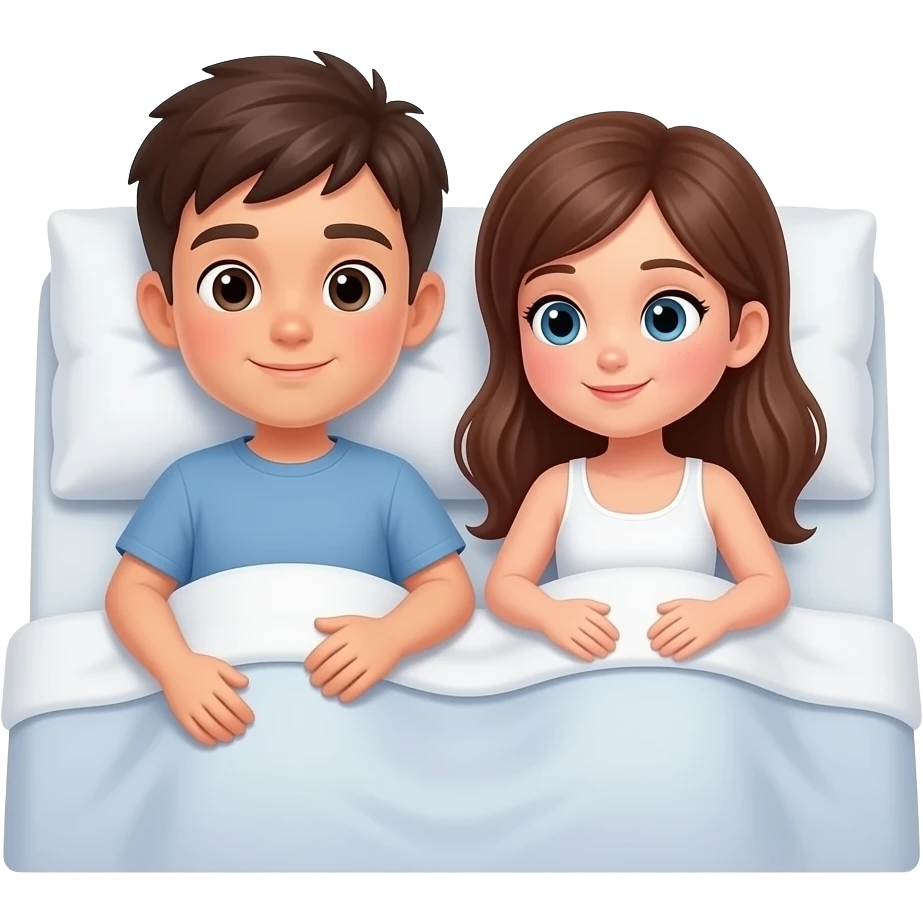 un chico tiene la cara en el culo de la chica los dos en una cama emoji