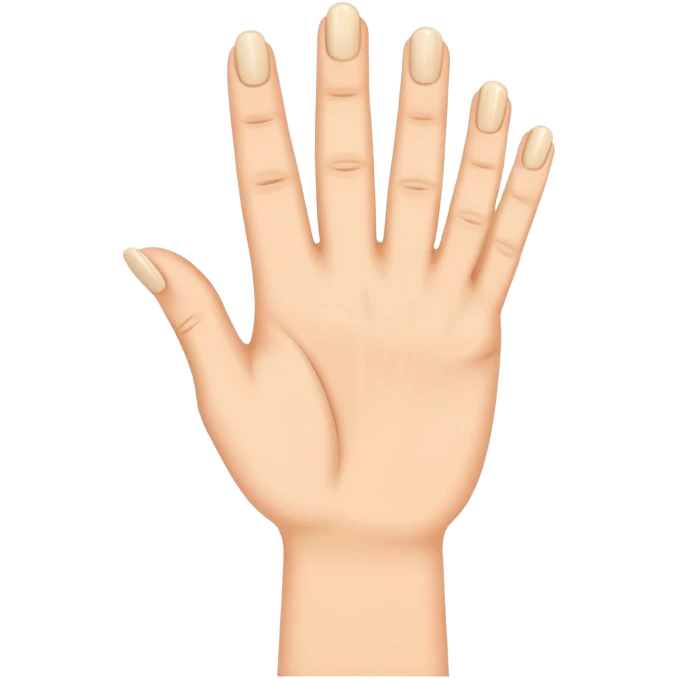 hand with nails on clapping with their index finger and thumb finger emoji