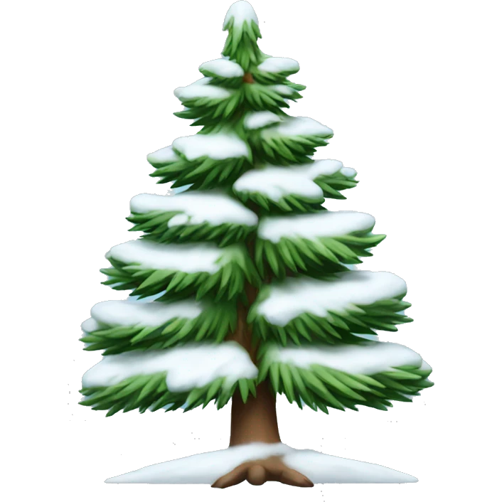 Pine tree with snow emoji