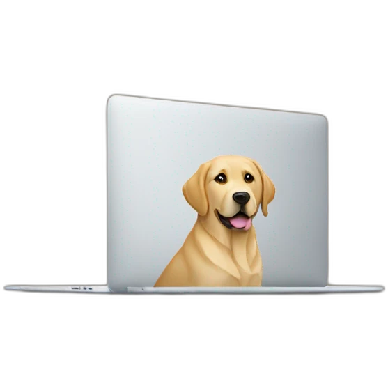 Labrador behind macbook emoji