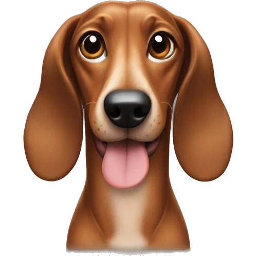 Weiner dog listening to tool emoji