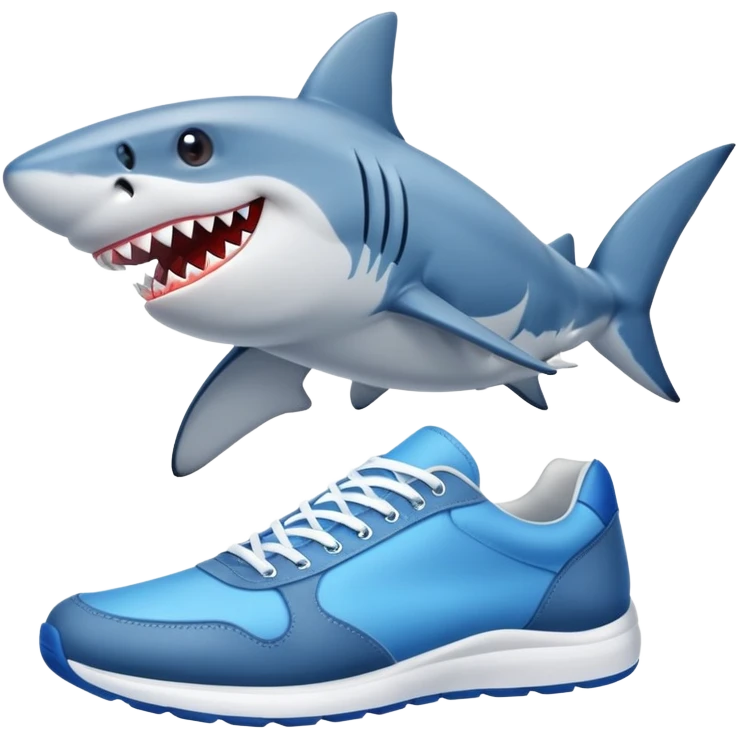 Crea un tiburón con zapatillas azules emoji