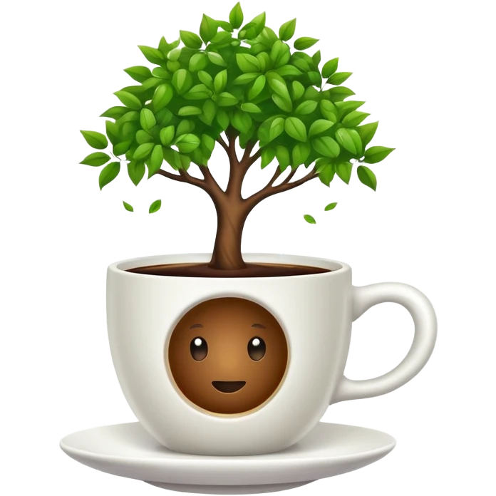 Tree in coffee cup without logo emoji