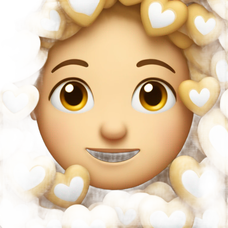 cute smiling crying face with hearts around it emoji