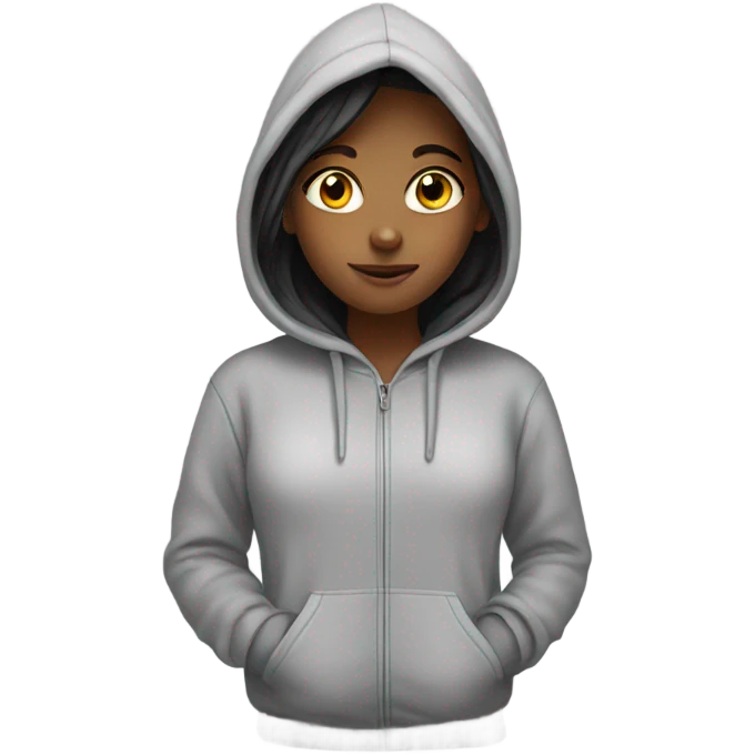 Girl wearing hoodie  emoji