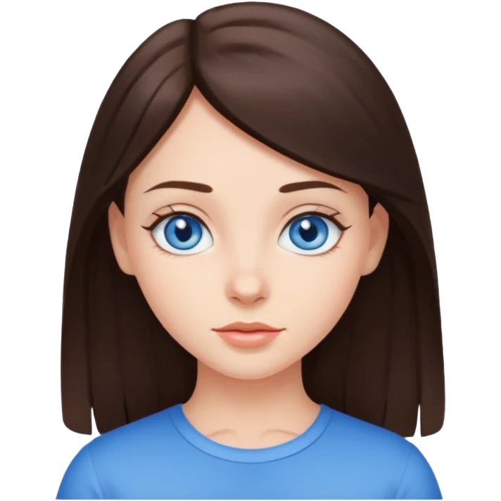 Brunette Girl with blue eyes emoji