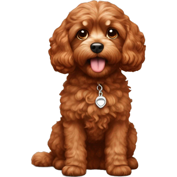 Cavapoo wavy red brown fur emoji