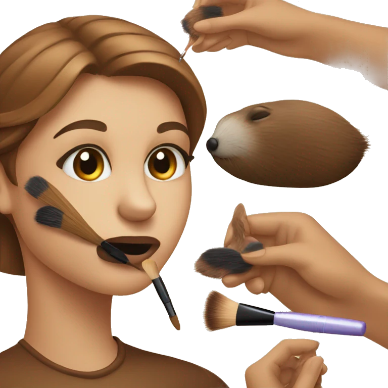 Beaver doing make up emoji