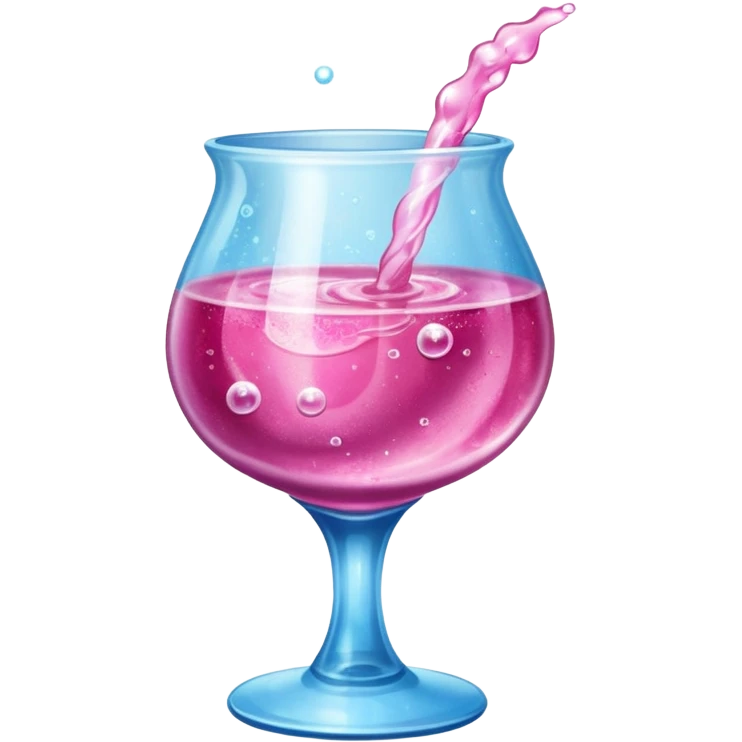 pink colored drink in a medieval magic potion glass emoji
