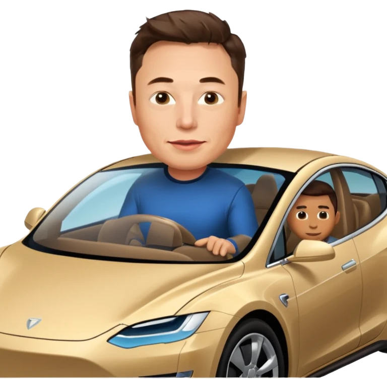 Elon musk with a car emoji