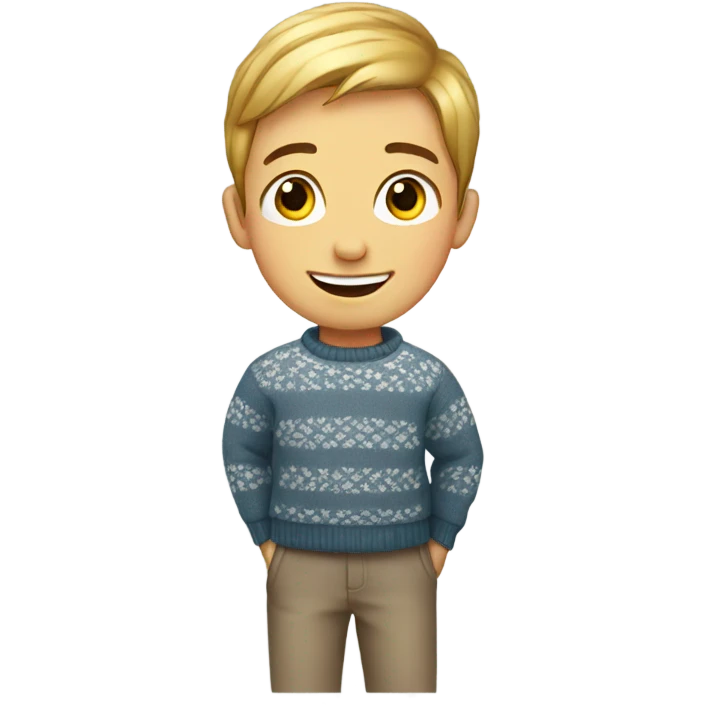 smiling boy in sweater emoji