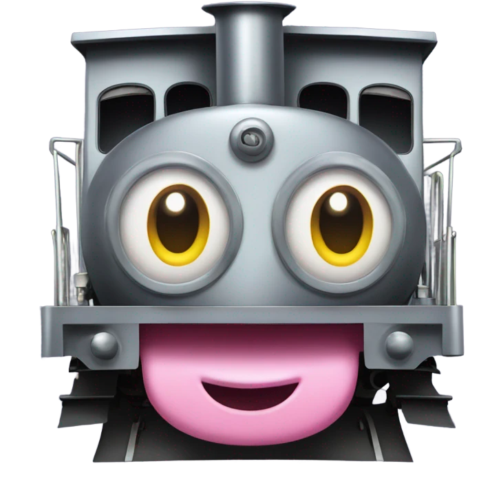 A electric locomotive (With little Kirby shiny eyes) emoji