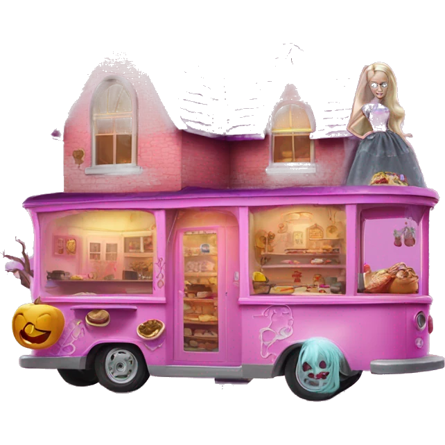 Barbie’s haunted dream house and food truck  emoji