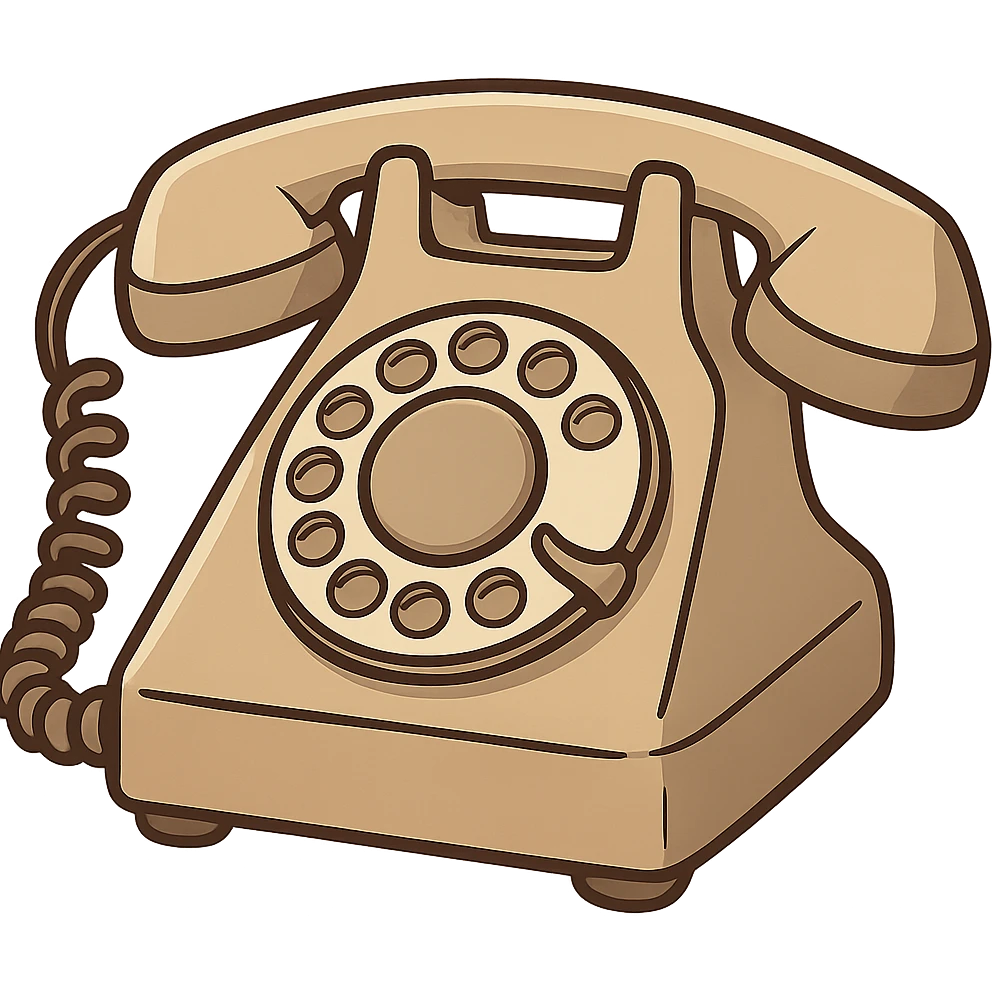 flat toon style old rotary phone emoji