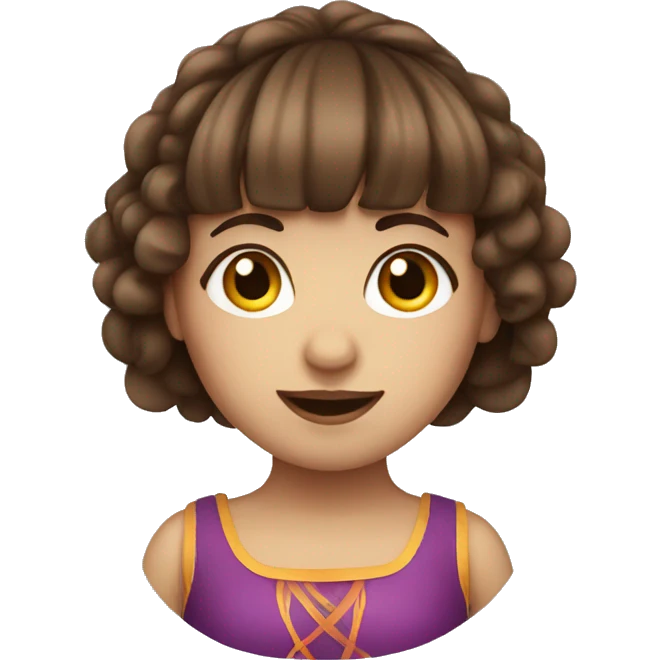 Brown haired circus girl with bangs emoji