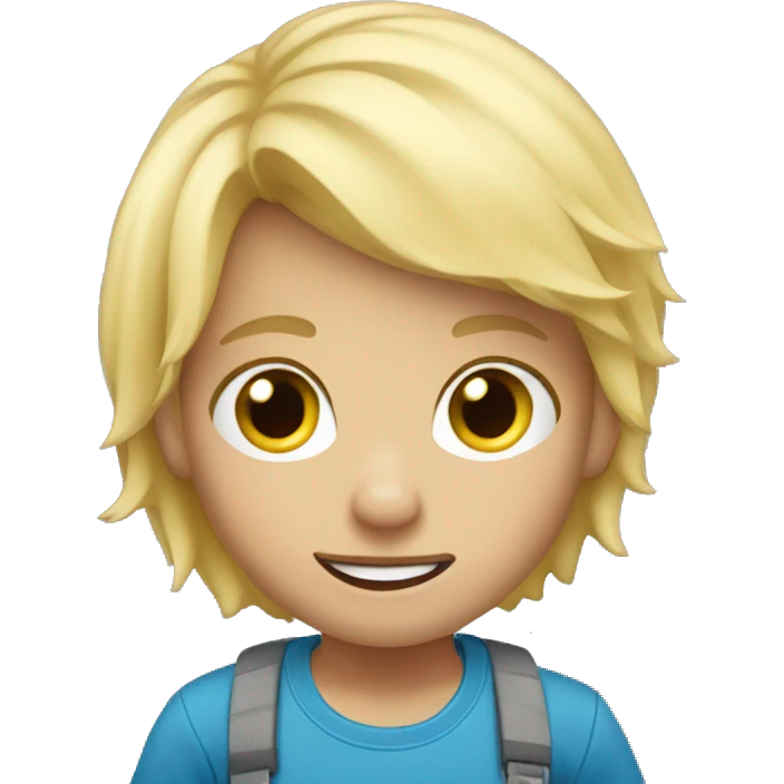 blonde hair kid crawling emoji
