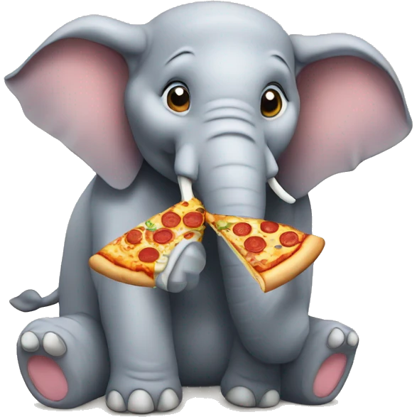 elephant eating pizza emoji