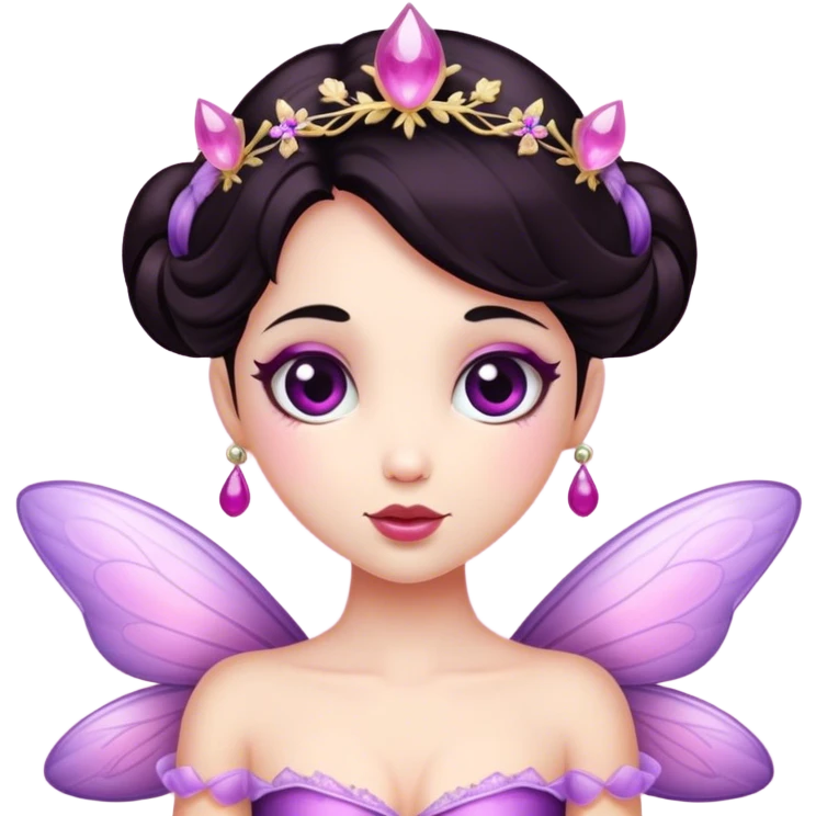 sugar plum fairy with dark hair  emoji