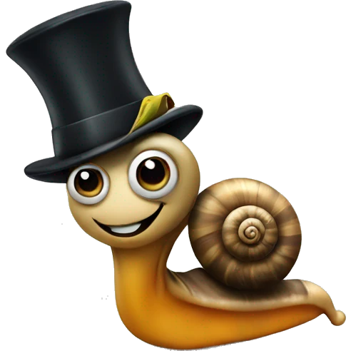 snail with a top hat emoji