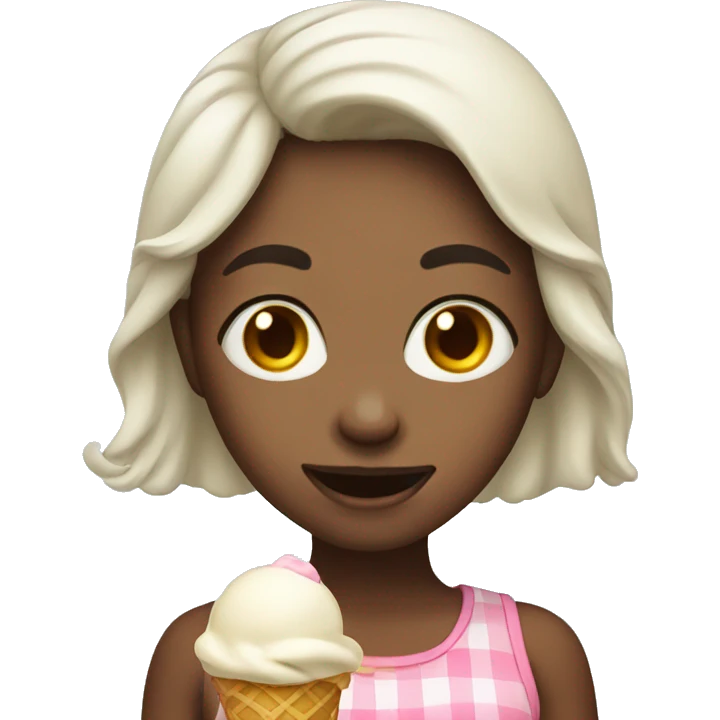 girl with ice cream on face emoji