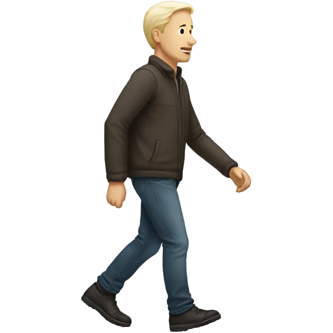 white skin man walking emoji