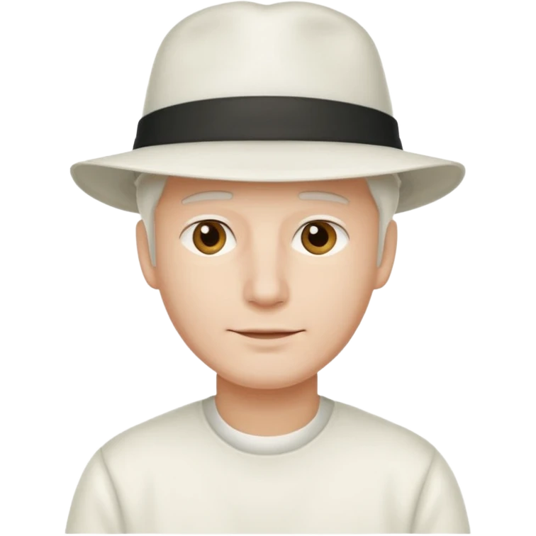 adulto con sombrero blanco, hombre que el sombrero no tenga cinta a su alrededor emoji