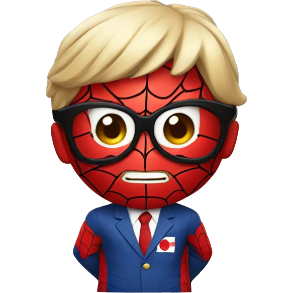 Spider-Man wearing a Japanese flag themed suit emoji
