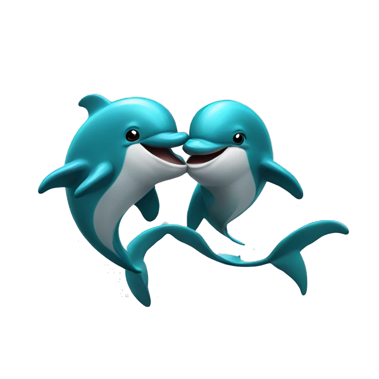Dolphins making a heart  emoji