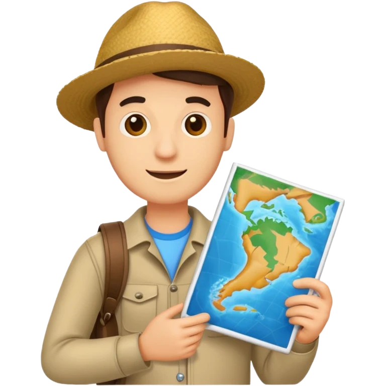 tourist man holding map emoji