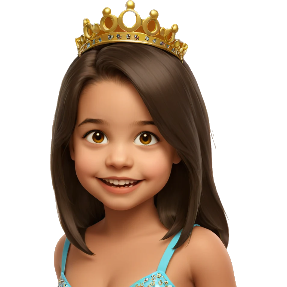 smiling girl in tiara emoji