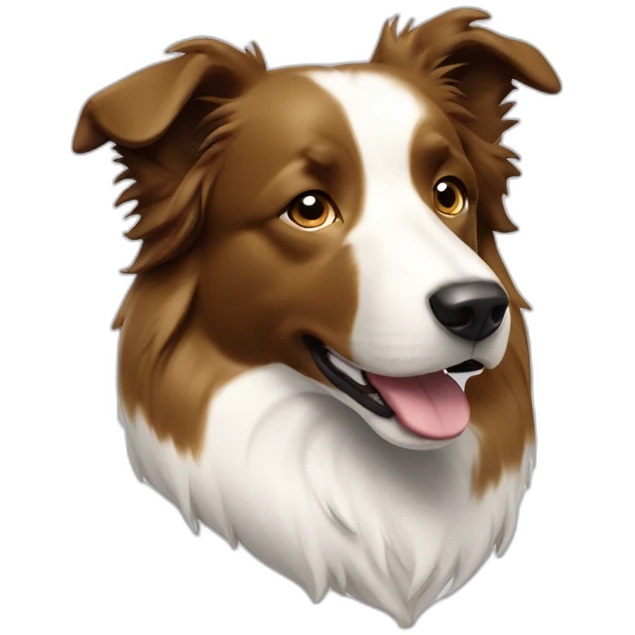 border-collie-all white clear caramel- no black emoji
