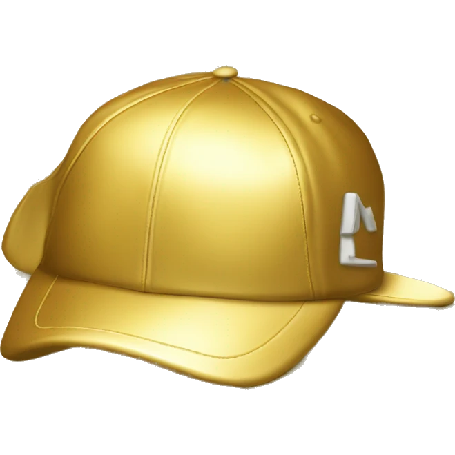 A shiny gold baseball cap, with RDCE80 on the front emoji