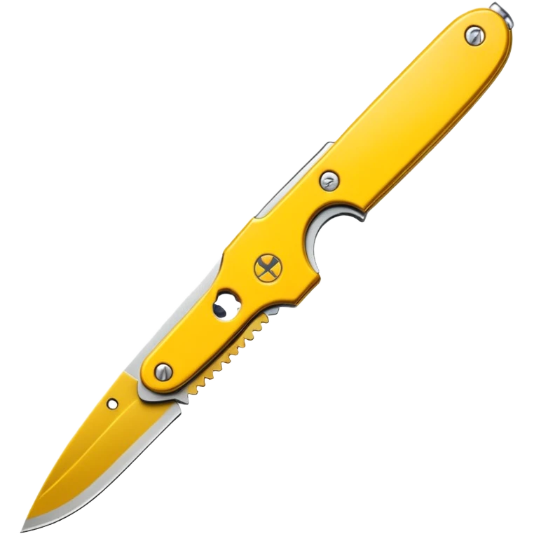 Foldable Pocket Knife yellow emoji