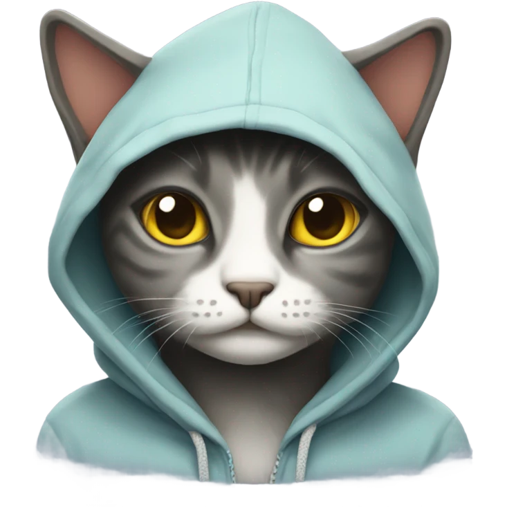 Cat wearing hoodie emoji