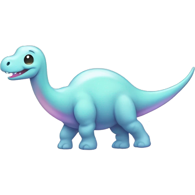 Kawaii chrome pastel glittery brontosaurus    emoji