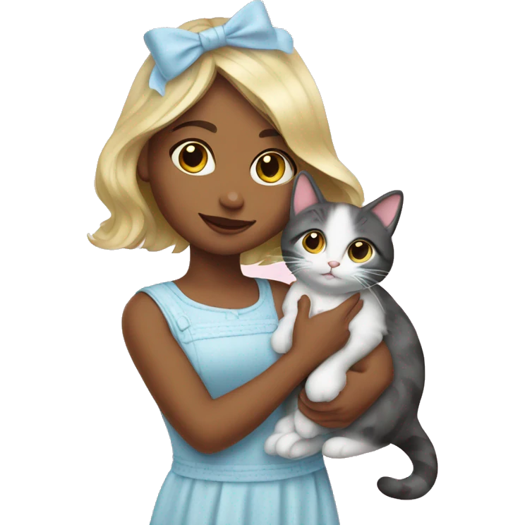 easter girl with kitty emoji